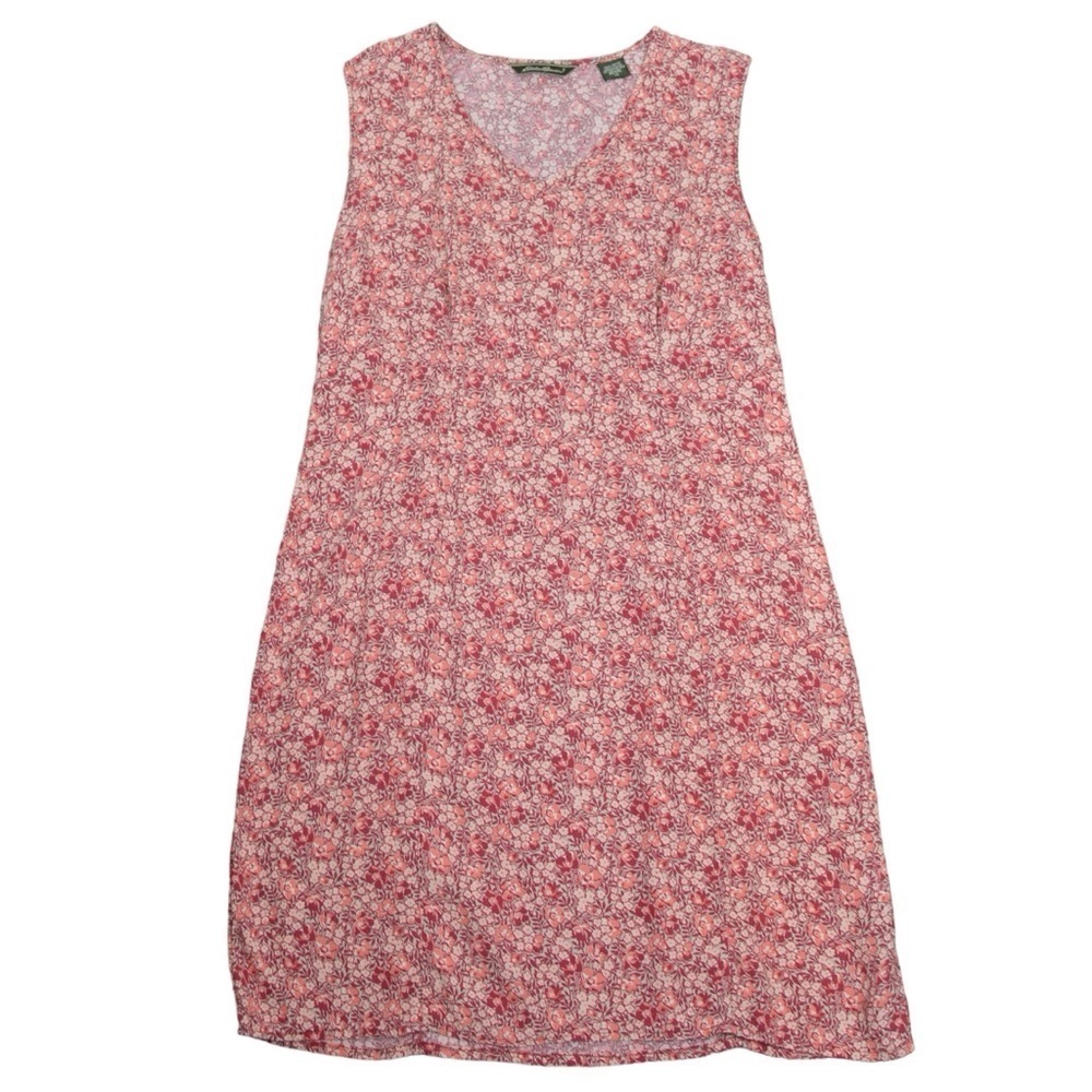 Eddie Bauer Ditsy Floral Print V Neck Side‎ Zip Sleeveless Dress, Size 10P